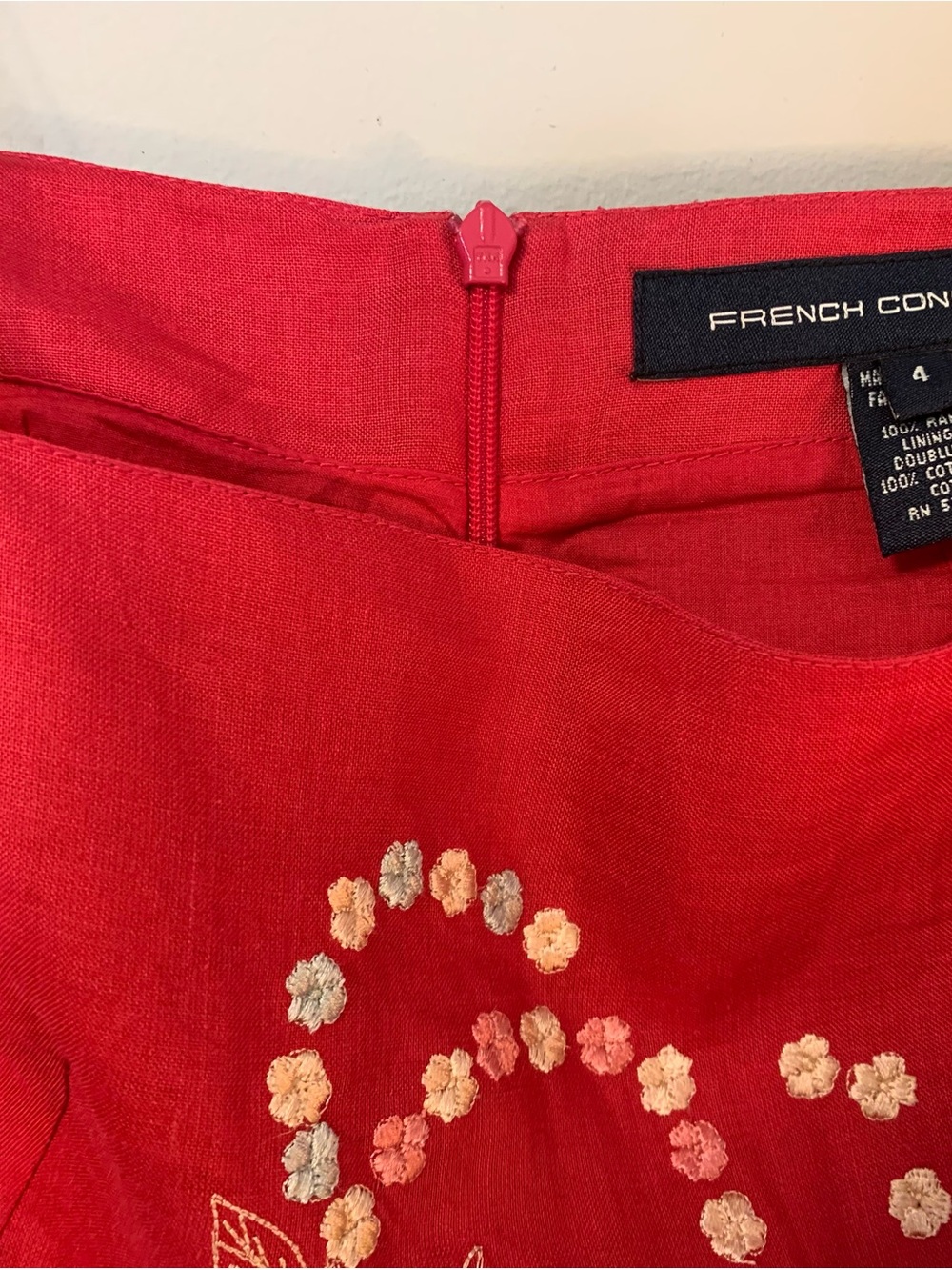 French Connection Red Embroidered Midi Dress - Picture 2 of 6